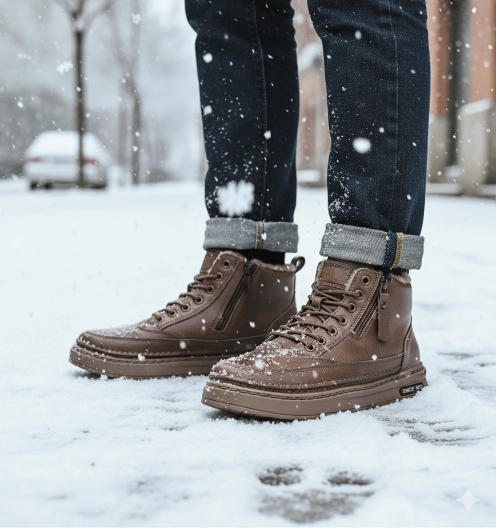 NordicBoot  Herren Winterstiefel waterproof & warm - Braun Winterstiefel Kind