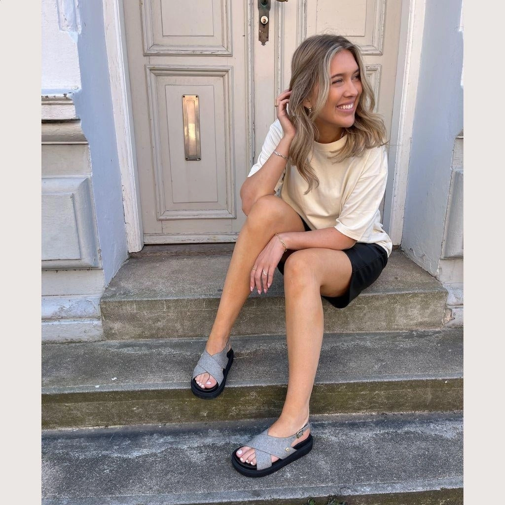 Kinder Barfuß Sandalen SUMMERTIME - GREY DENIM