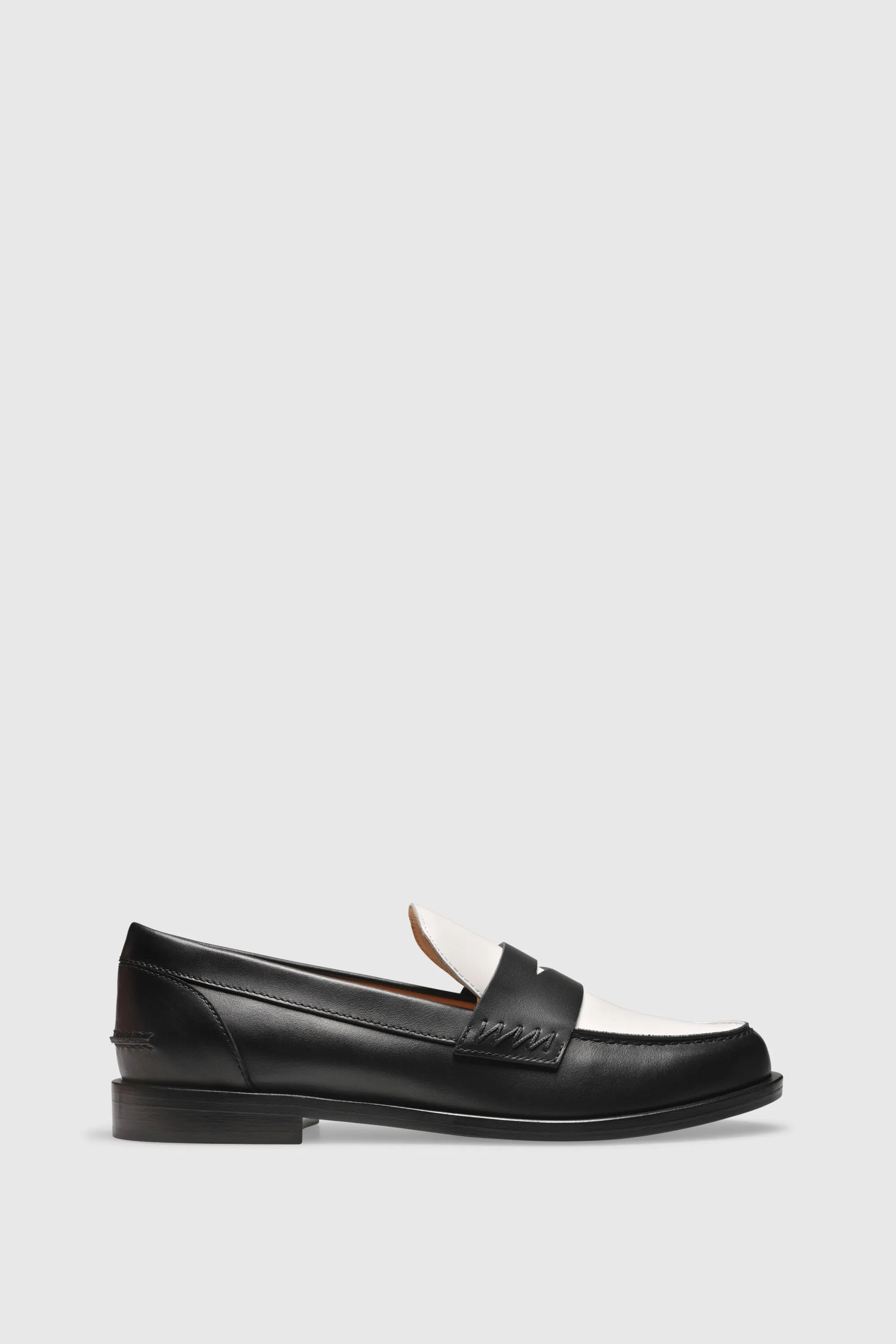 Loafer 9250 Vitello Black White Chunky Loafers Uk