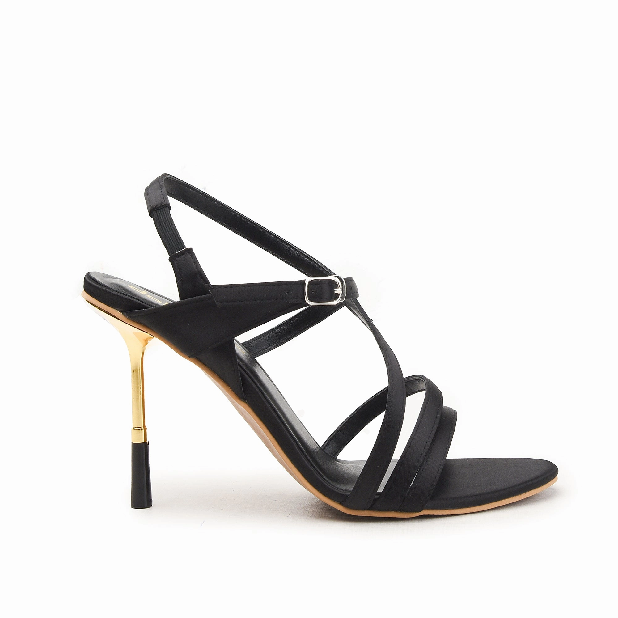 Black High Heel Sandals with Gold Stiletto | 227H-C High Heels Stiletto
