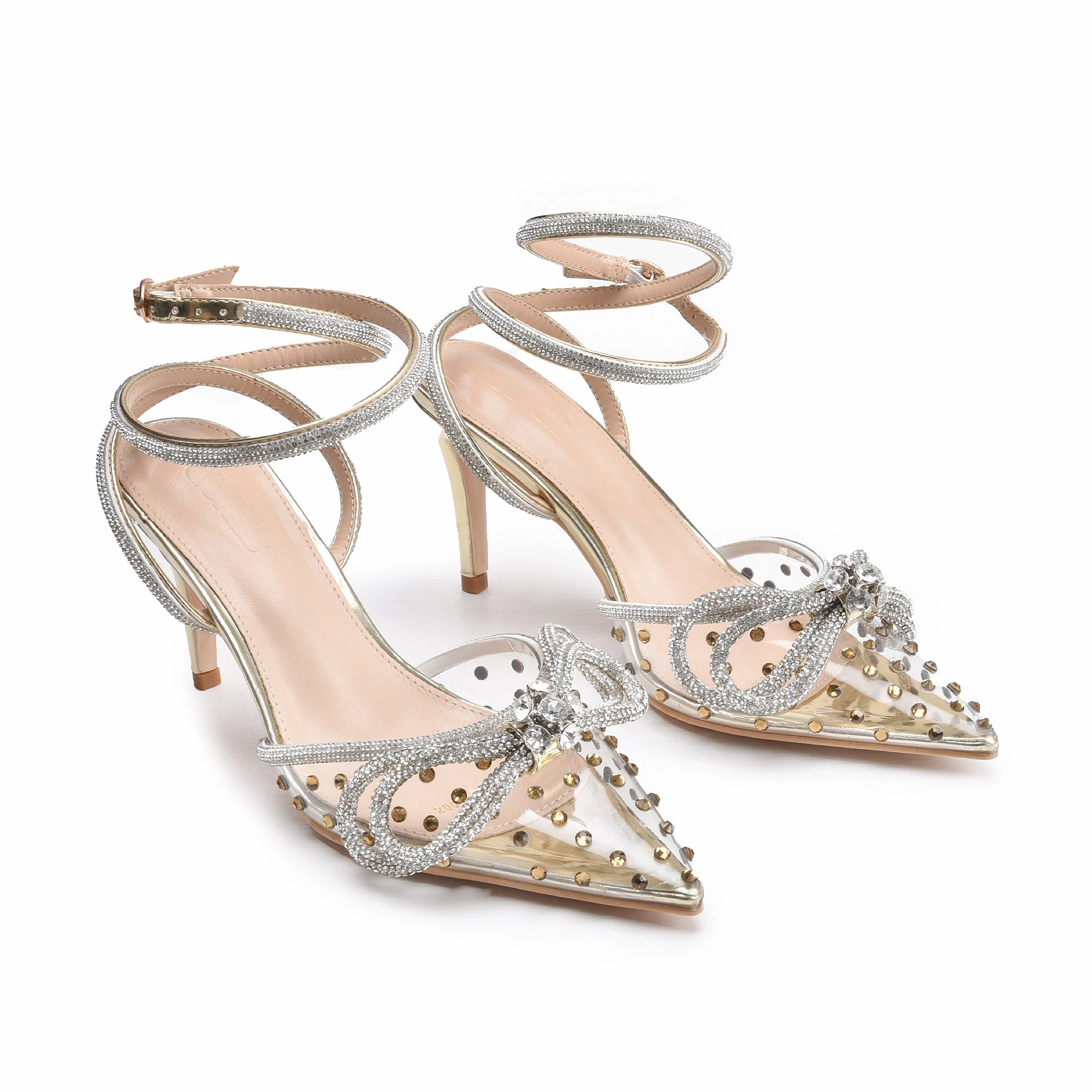 H&m High Heels Shoes Glamorous Gold Strappy High Heel Sandals | 422M-X