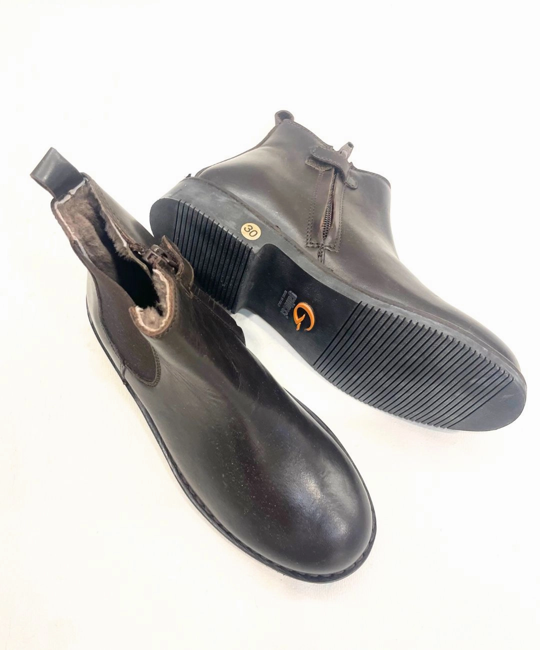 Frau In Jeans Und Stiefel Marie Morenz 1403 Velour Braun Lammfell gefttert