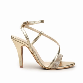 Golden High Heel Sandals for Women | 220H-X Round High Heels