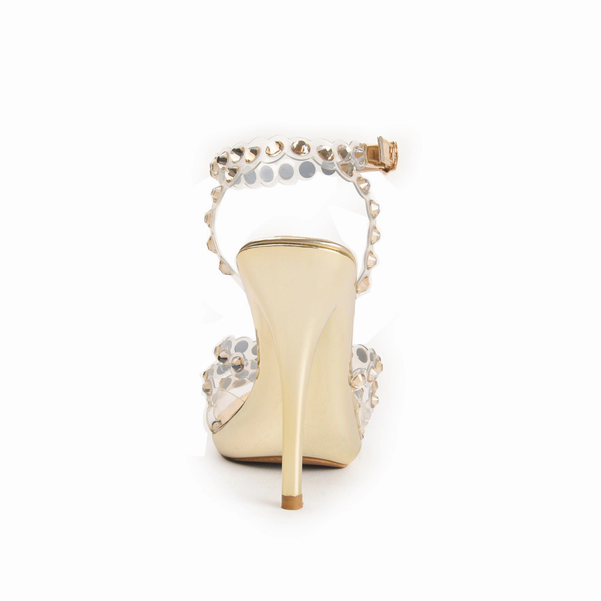 Golden High Heel Sandals with Crystal Straps | 280D-X High Heels Dance Shoes