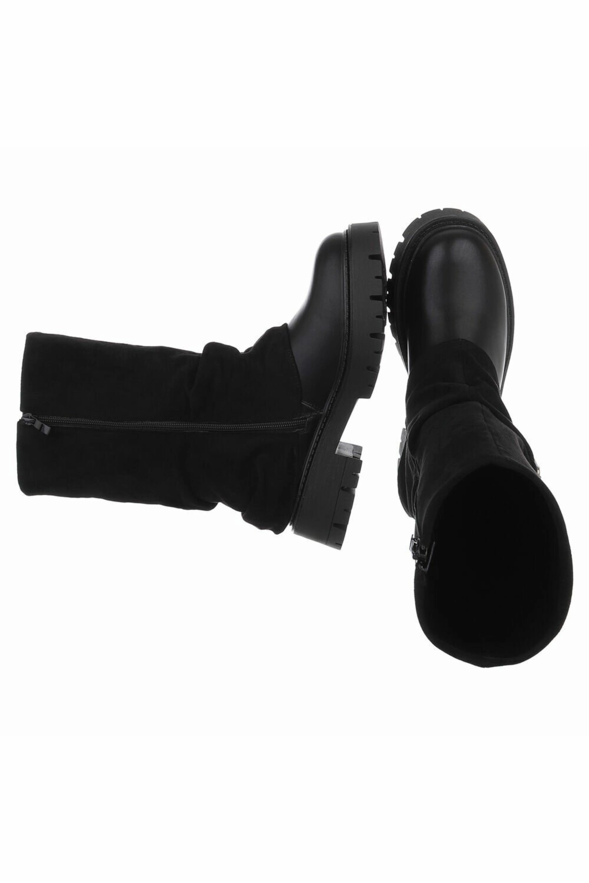 Stiefel Mit Neopren Stiefel mit Zierlasche, schwarz