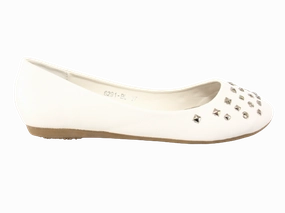 Yucatan Loafers Damen Slipper Halbschuhe Ballerina Loafer Mokassins Slip On Flats Freizeit White # 6291