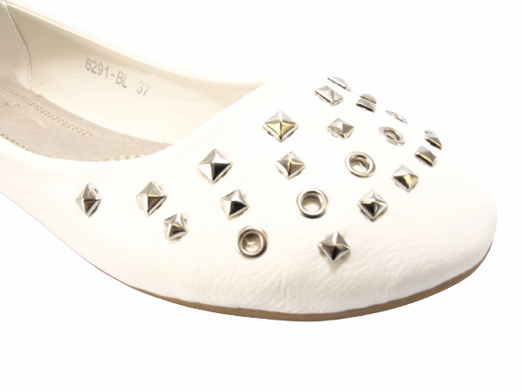 Damen Slipper Halbschuhe Ballerina Loafer Mokassins Slip On Flats Freizeit White # 6291 Penny Loafers Meaning