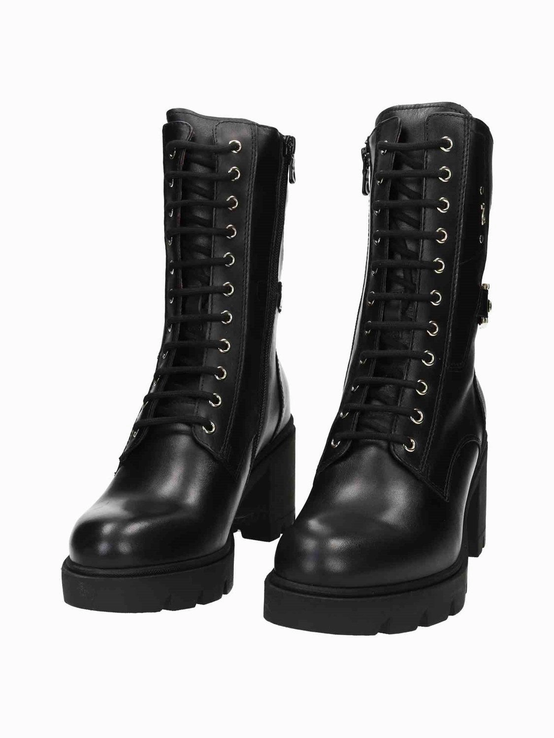 Vonda Mono Floral Leather Ankle Boots Guanto Nero Tr Carpegna 7768 Ner nero