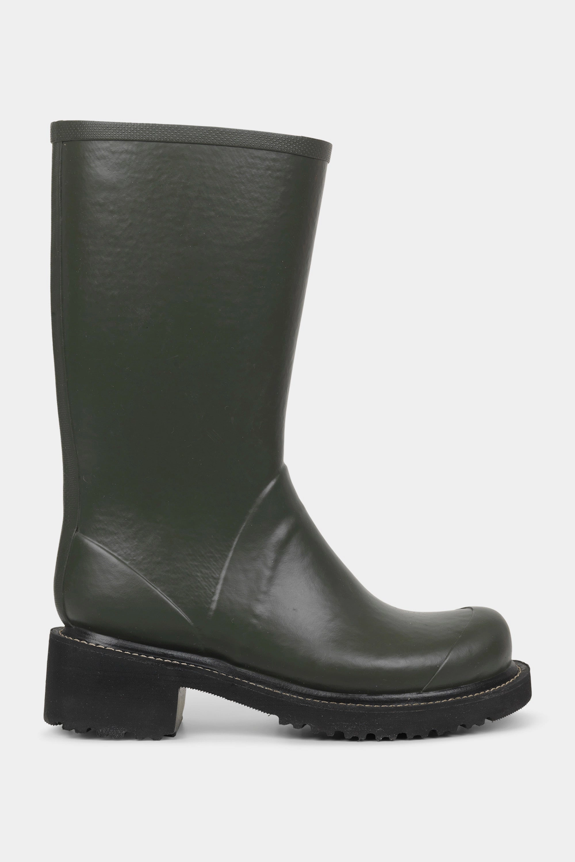 Halbhohe Gummistiefel Mit Reiverschluss - Army Flache Elegante Stiefel