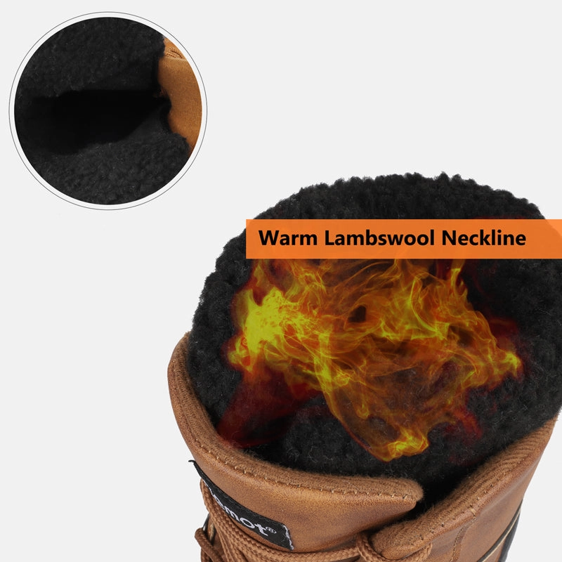 riemot Herren Schneestiefel Braun Wasserdicht & Rutschfest Winterstiefel Overknee Stiefel Stretch