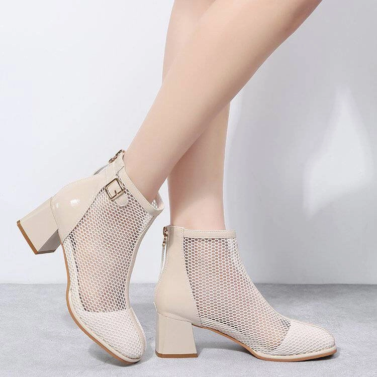 Heel boots - Shoes Heel, vintage, High Heel, retro high heels, retro heels, vintage boots, high heel boots, mesh Crush High Heels