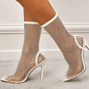 My High Heels Collection Heel boots - Shoes Heel, vintage, High Heel, retro high heels, retro heels, vintage boots, high heel boots, mesh