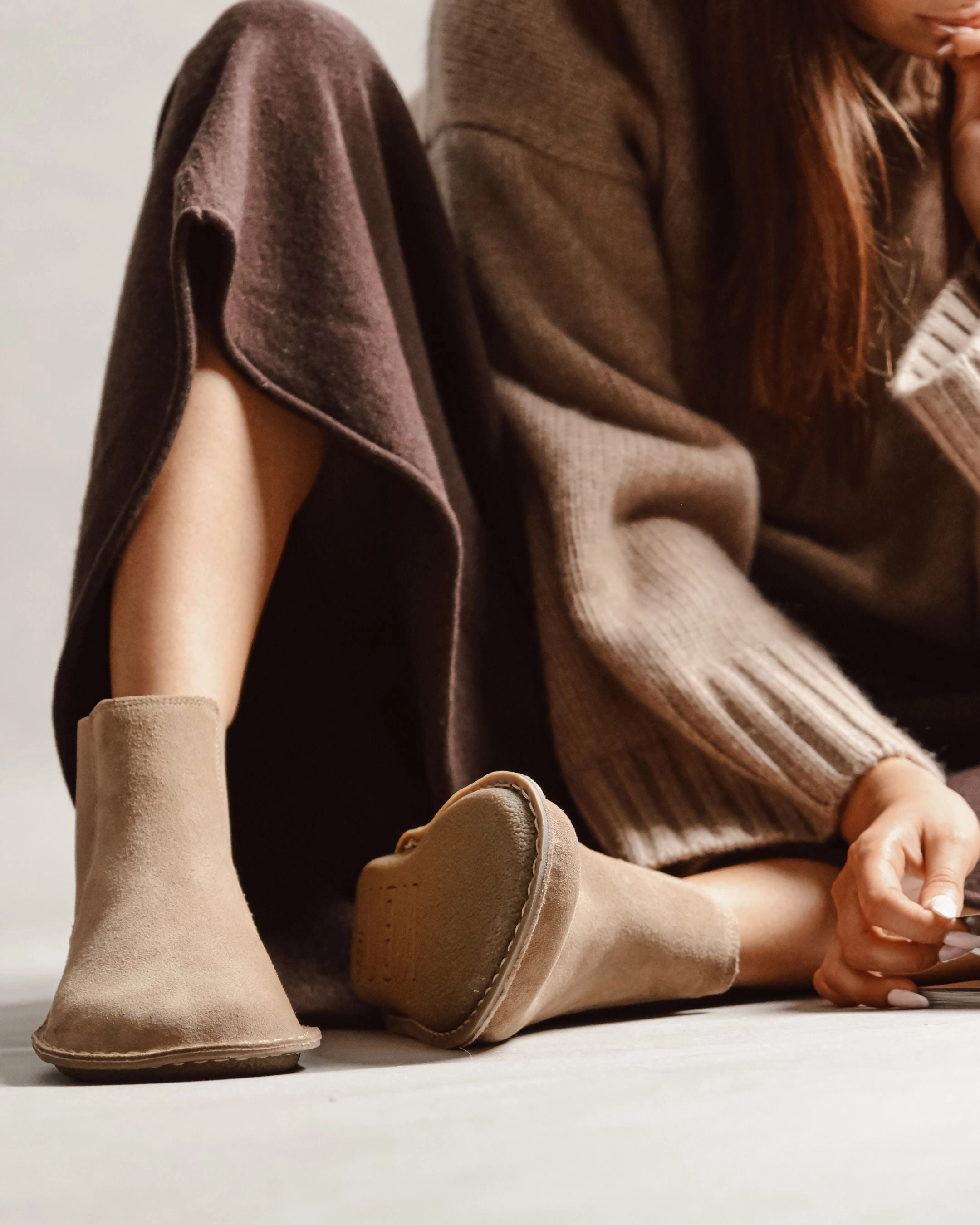 Lug Sole Chelsea Boots HELSINKI Bio Suede Desert Sand