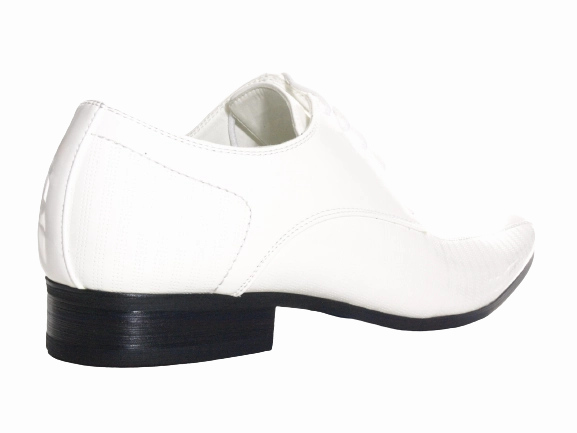 Symbol Sicherheitsschuhe Herren Business Designer Halbschuhe Anzug Schnrr Schuhe Abendschuhe Lack Optik White # 157-59