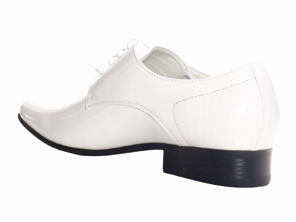 Superweiche Sicherheitsschuhe Herren Business Designer Halbschuhe Anzug Schnrr Schuhe Abendschuhe Lack Optik White # 157-59