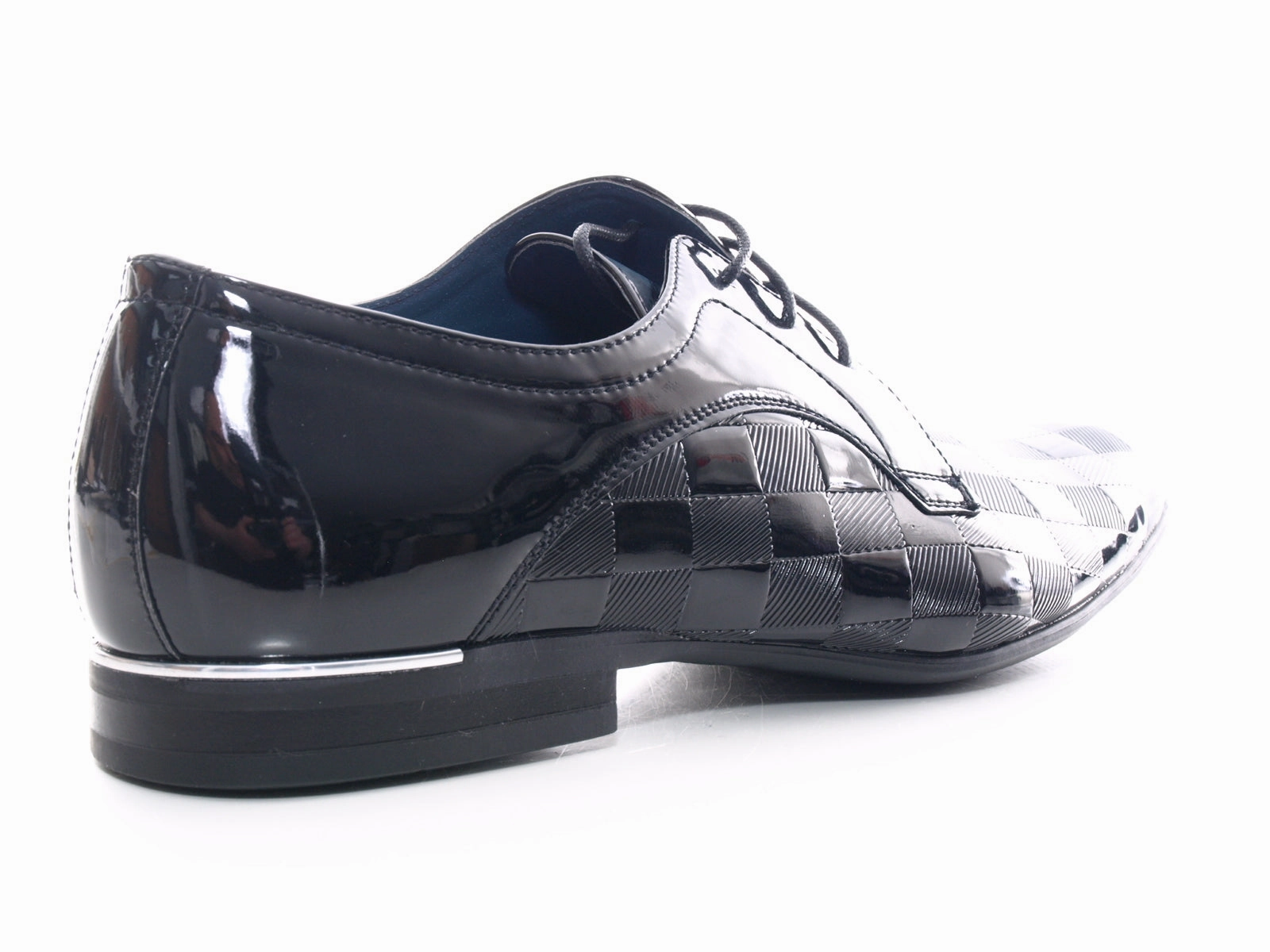 Plattfuß Laufschuhe Herren Business Designer Schnrr Schuhe Lack Optik Black # 8009-1