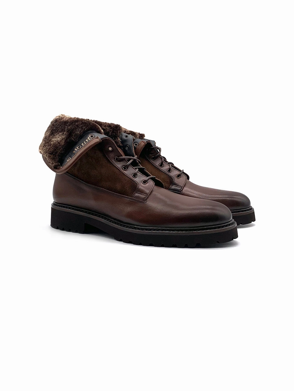 Herrenschuh Granada - Kalbsleder Braun ( Lammfell Edition ) Therapy Ankle Boots