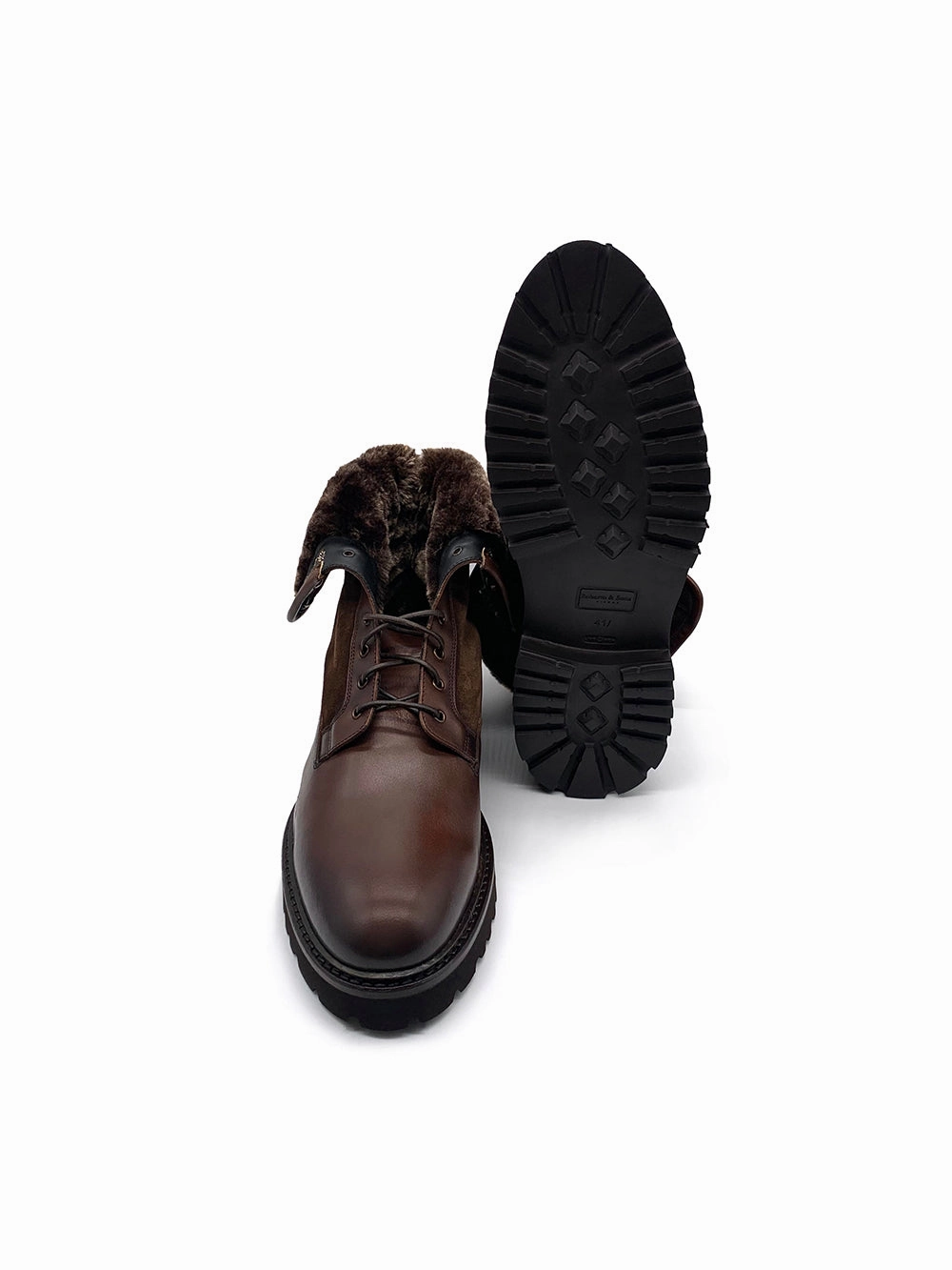 Herrenschuh Granada - Kalbsleder Braun ( Lammfell Edition ) Bespoke Ankle Boots