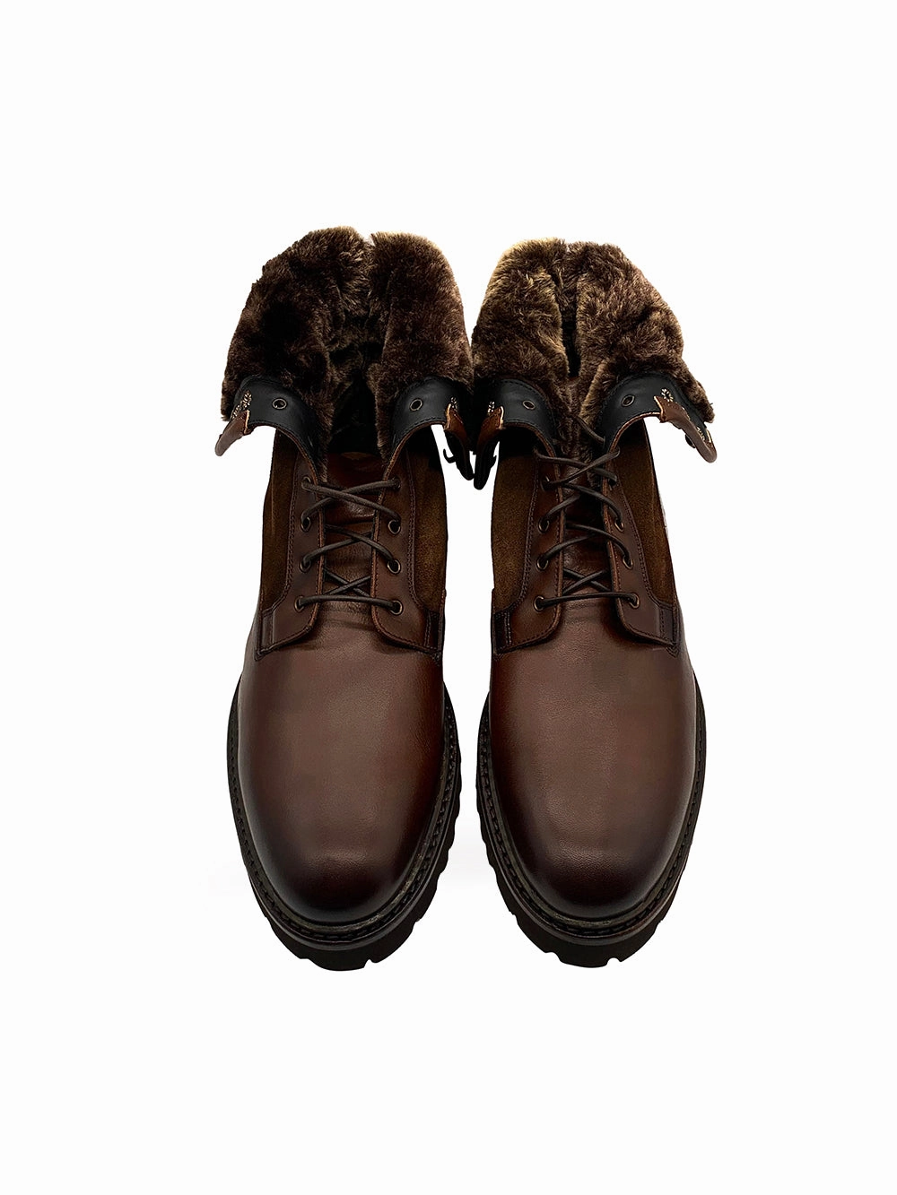 Herrenschuh Granada - Kalbsleder Braun ( Lammfell Edition ) Ankle Boots Amatuer