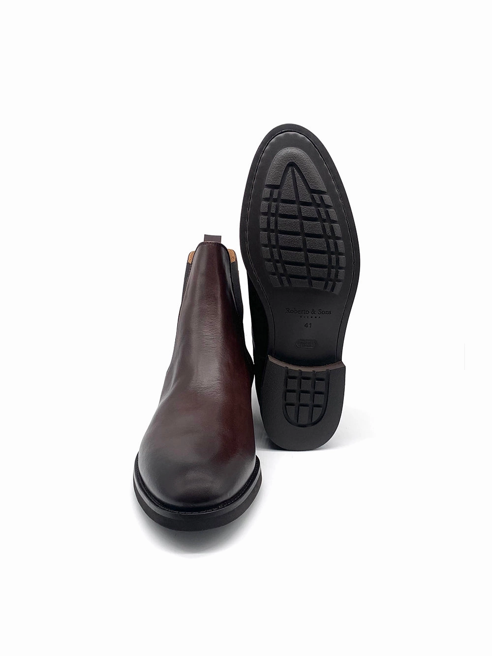 Chunky Chelsea Ankle Boots Herrenschuh Malaga - Kalbsleder Braun (Premium Extra Light)