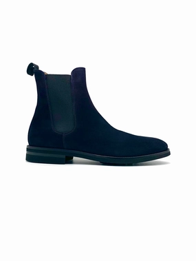 Herrenschuh Malaga - Rauleder Dunkelblau ( Premium Extra Light ) Ankle Boots Wildleder Glattleder