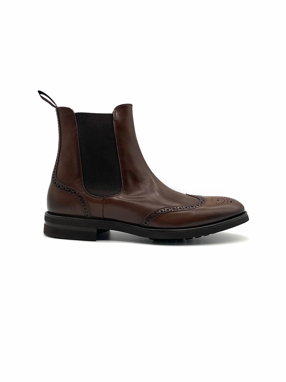 Herrenschuh Malaga Budapester - Kalbsleder Dunkelbraun ( Premium Extra Light ) Heeled Platform Ankle Boots