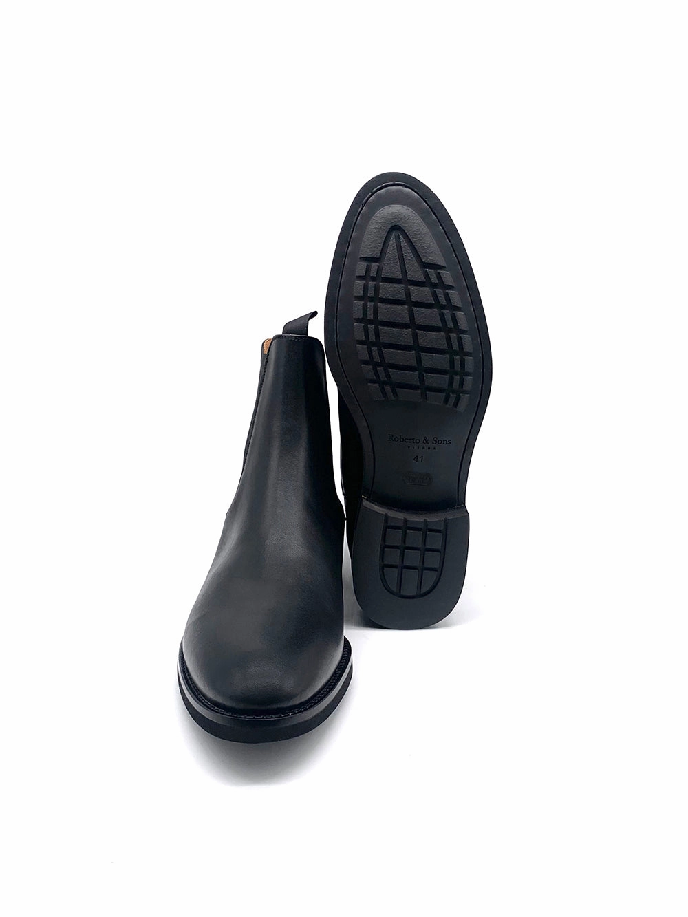 Herrenschuh Malaga- Kalbsleder Schwarz ( Premium Extra Light ) Vegan Ankle Boots 42