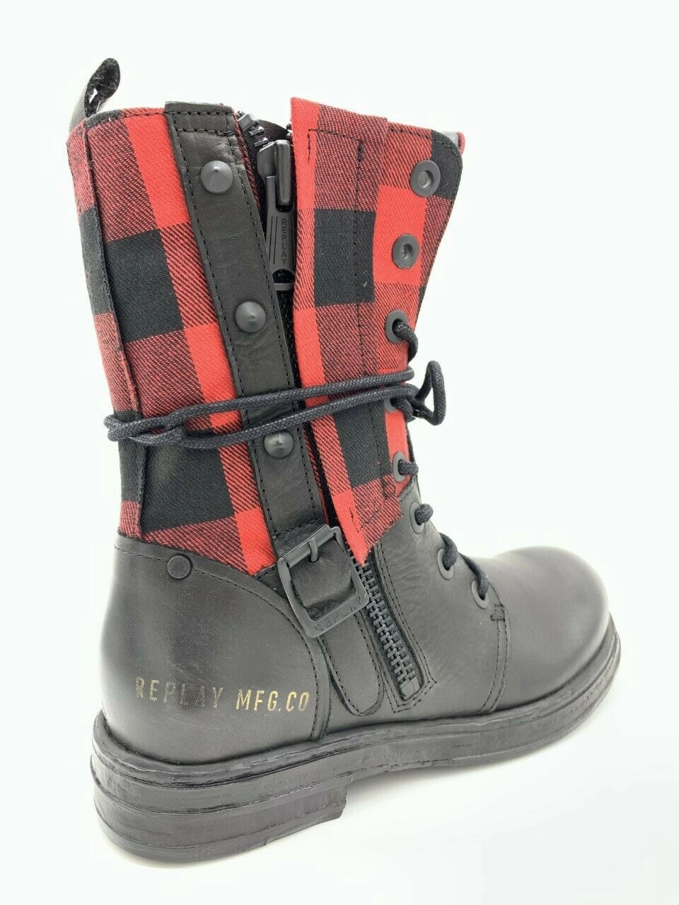 Replay Damenschuhe Schuhe Stiefel Stiefelette Boots Leder Schwarz ROT NEU Außergewöhnliche High Heels