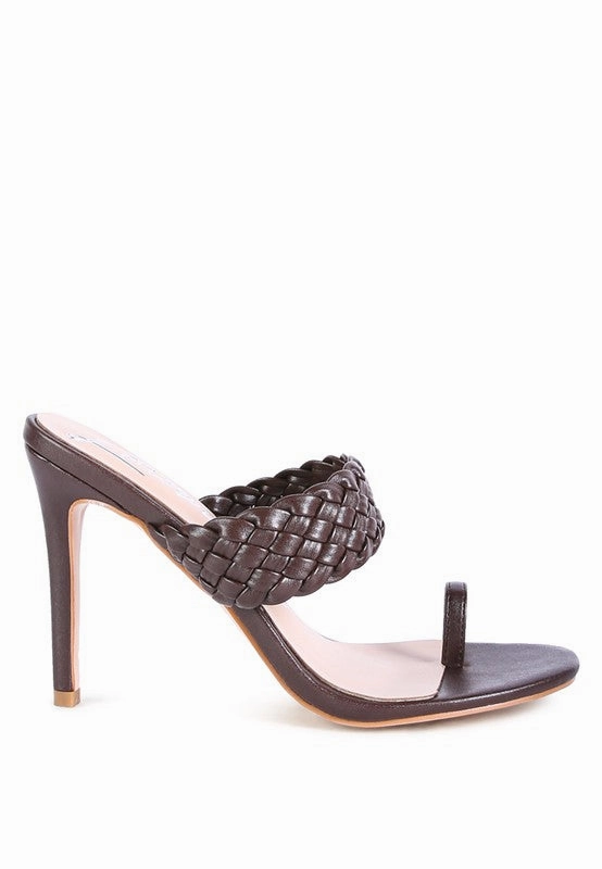 High Heels Angebote HIGH PERKS WOVEN STRAP TOE RING SANDALS