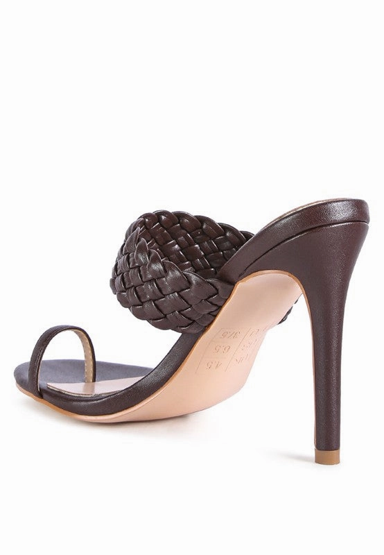 High Heels Zum Schnüren Bis Knie HIGH PERKS WOVEN STRAP TOE RING SANDALS