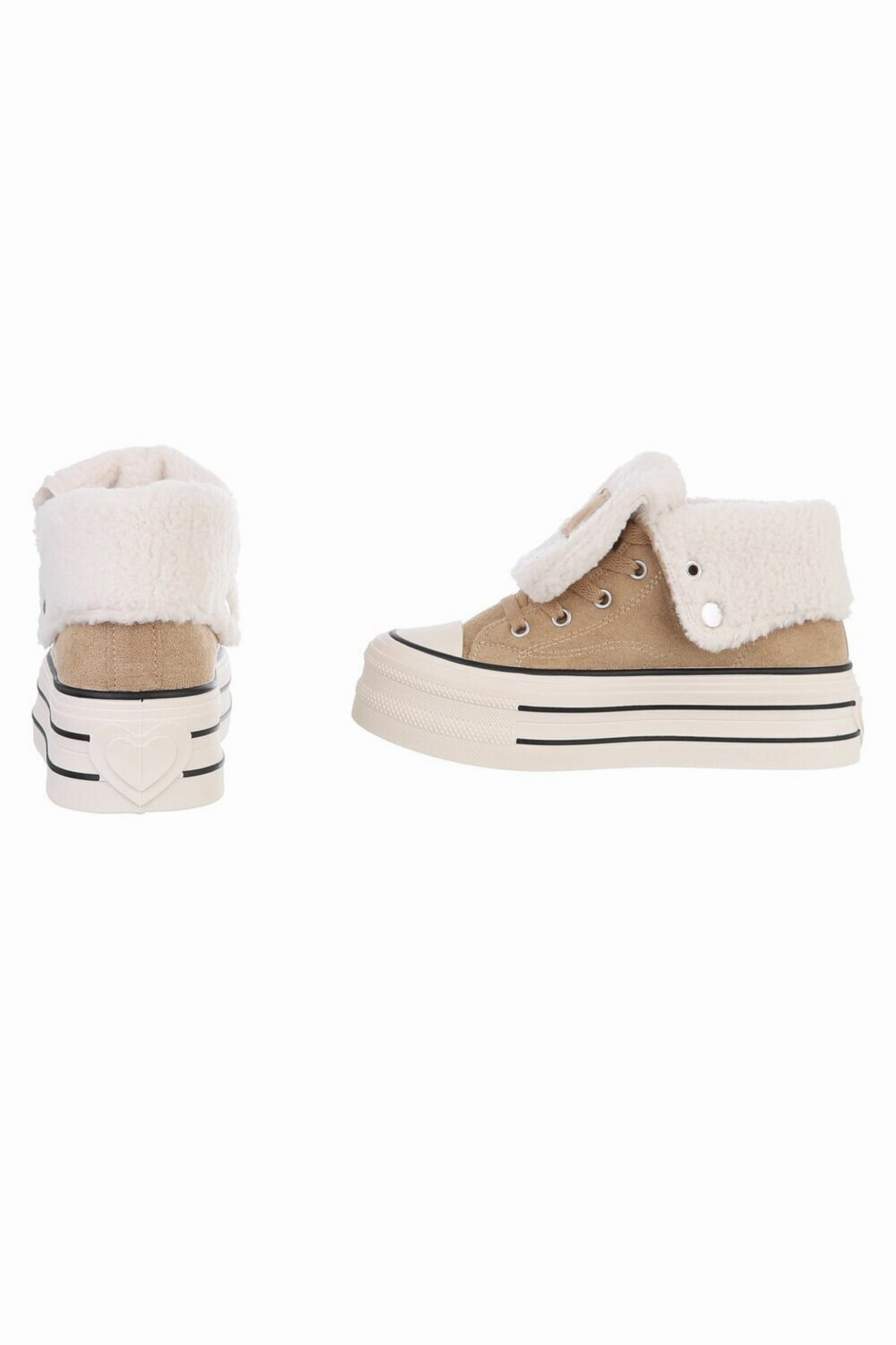 High Plateau Sneaker mit Teddyfell, camel Wasserdichte Sneaker Deichmann