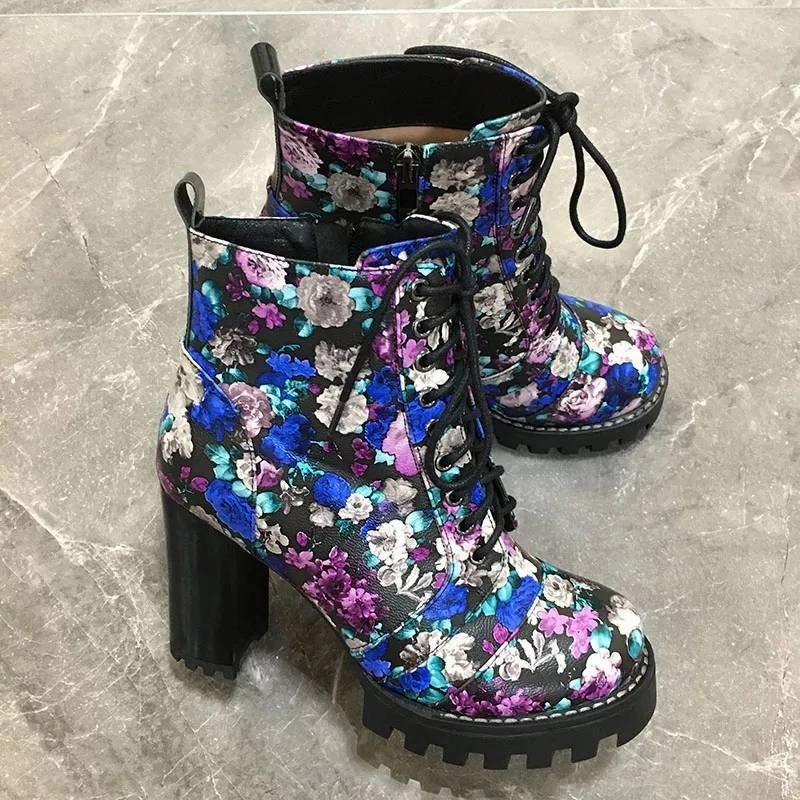 High Heels With Platform Heel boots - Shoes Heel, vintage, High Heel, retro high heels, retro heels, vintage boots, high heel boots