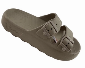 Cool High Heels Rieker Damen  Pantoletten P2450-60   Kunststoff  Beige