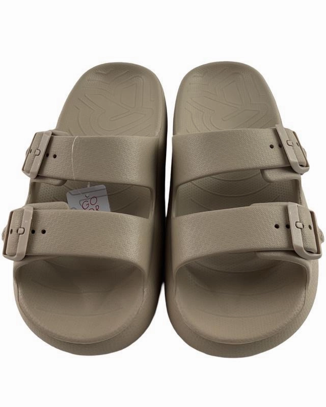 Rieker Damen  Pantoletten P2450-60   Kunststoff  Beige High Heels Rutschen