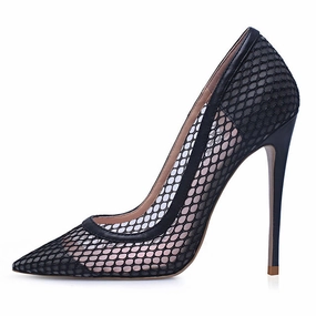 Nackt High Heels GenShuo High Heels 12cm Black Pumps Silver High Heels Wedding Shoes Nude Pumps Bridal Shoes Estiletos Mujer 2019 Women Pumps