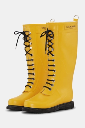 Hohe Gummistiefel - Cyber Yellow Overknee Stiefel Look