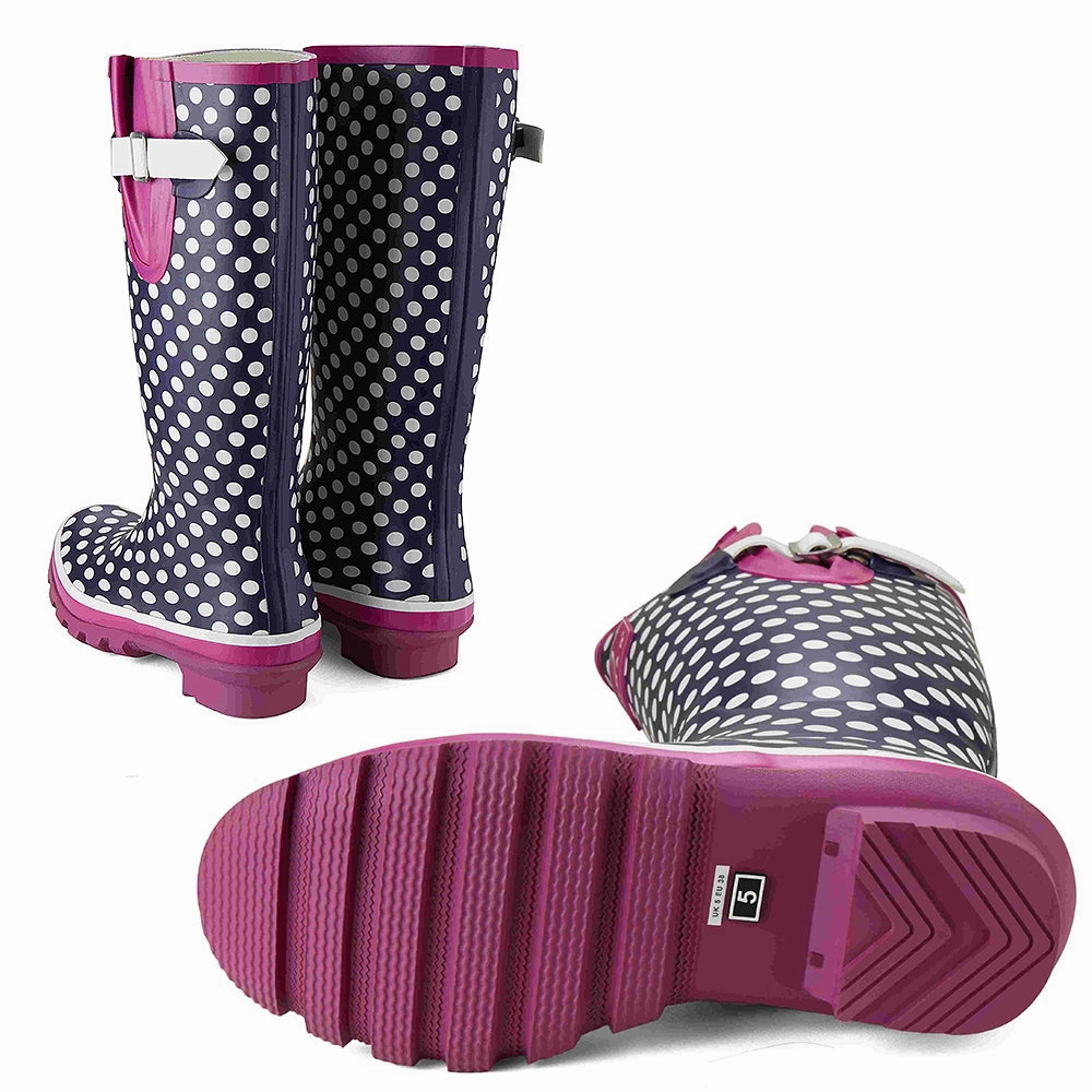 Hohe Gummistiefel fr Damen  stilvoll, bequem und wasserdicht Retro Stiefel 70er