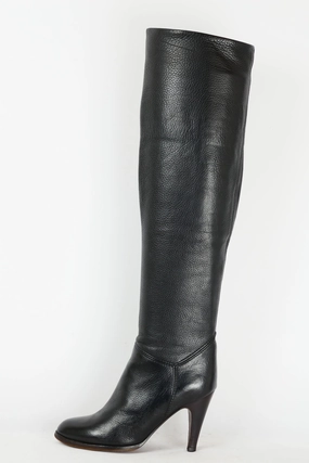 Italiens Stiefel Hohe Stiefel Leder blau