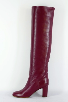 Hohe Stiefel Leder bordeaux Florett Stiefel