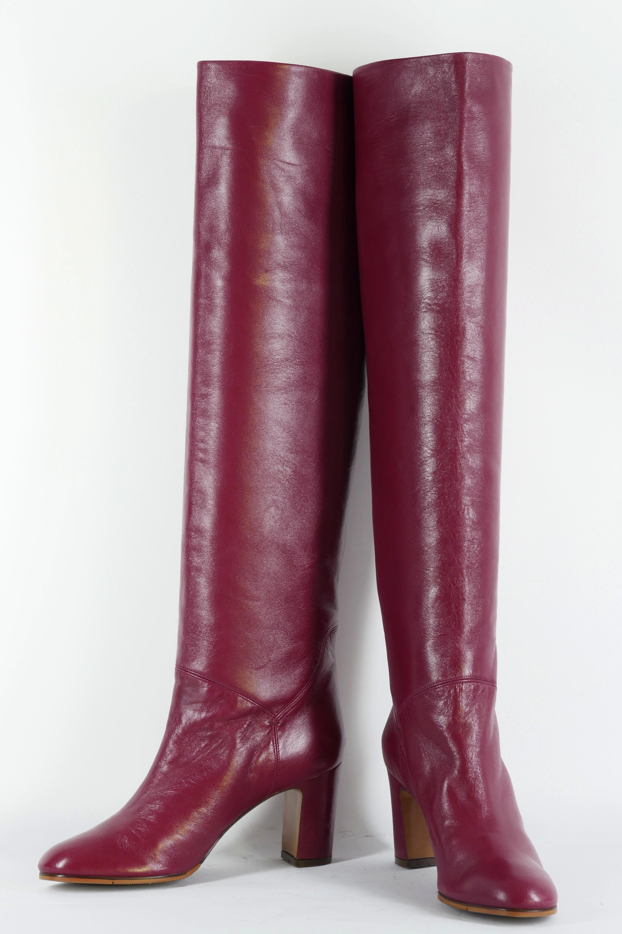 Russische Stiefel Walenki Hohe Stiefel Leder bordeaux