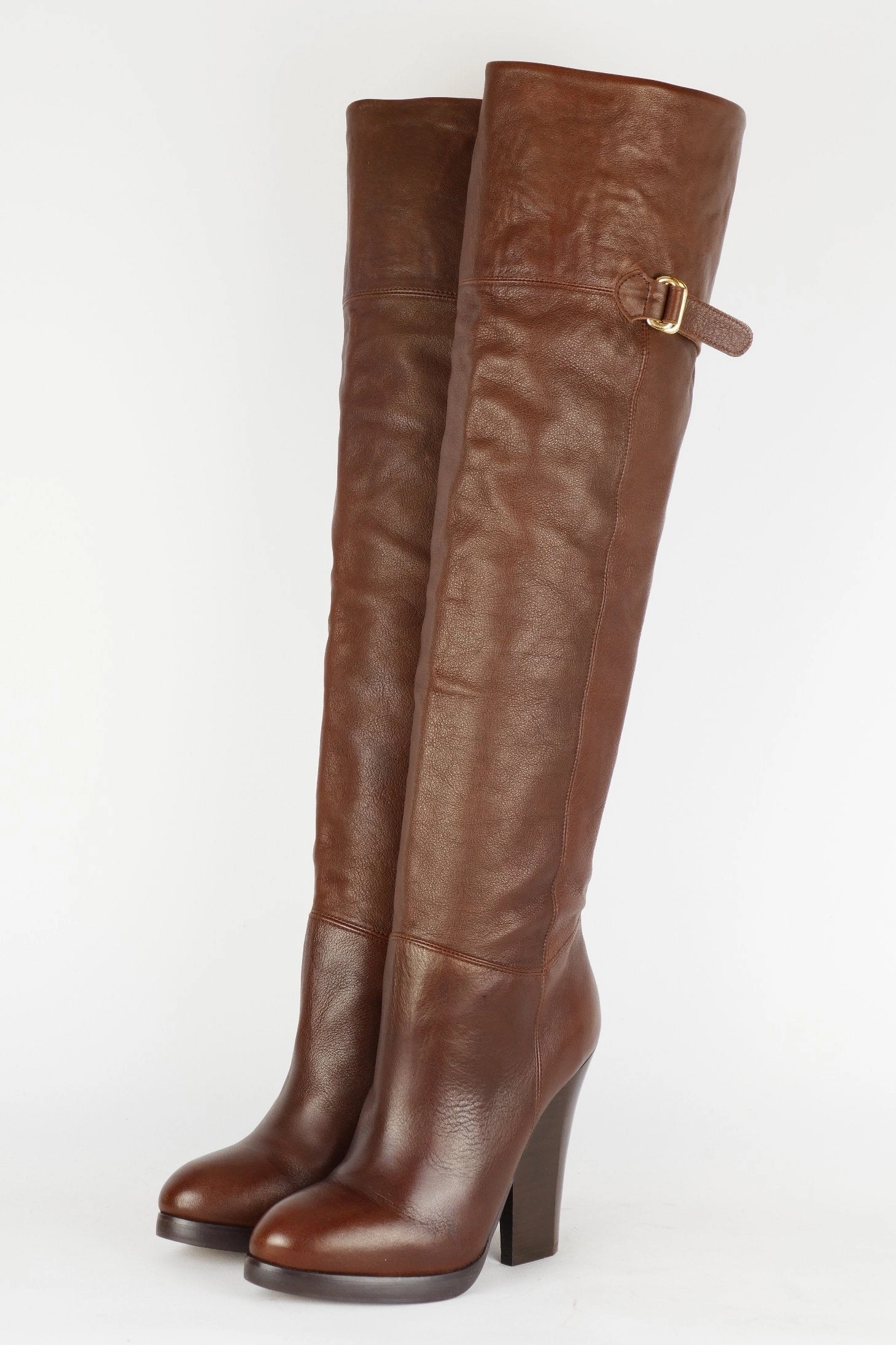 Hohe Stiefel Leder mittelbraun Stiefel Seibel