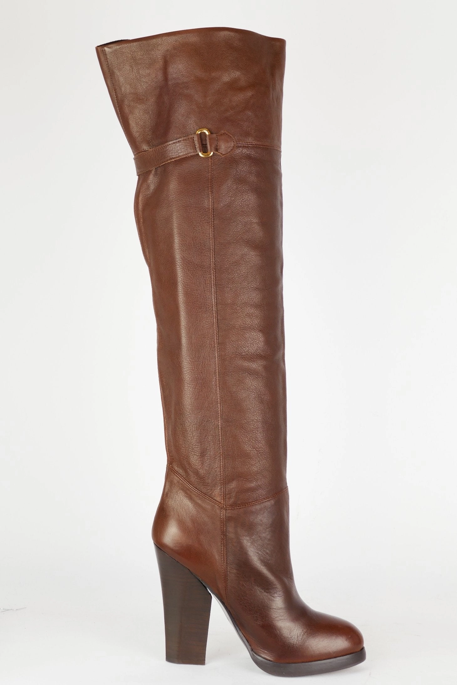 Stiefel Netz Hohe Stiefel Leder mittelbraun