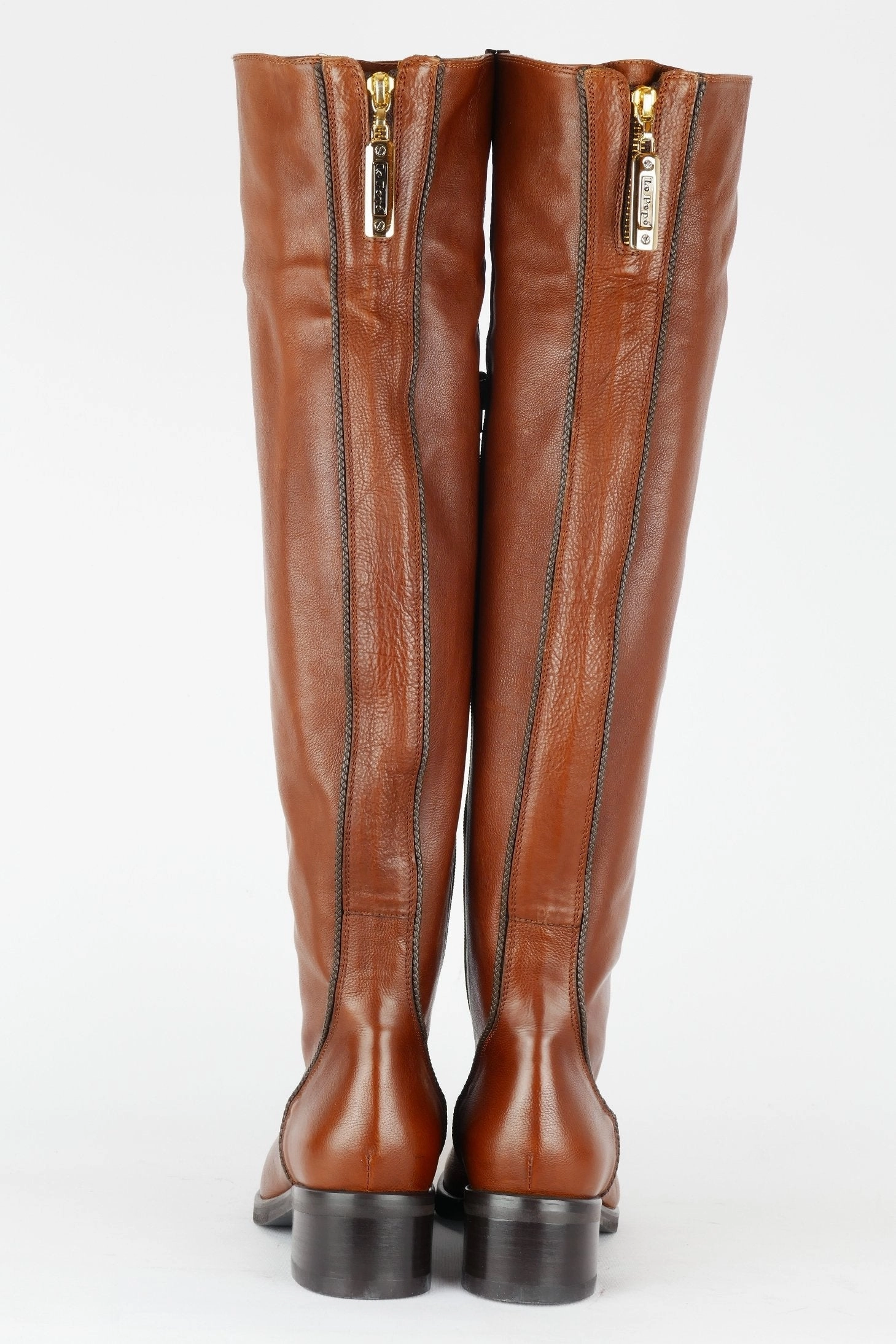 Sommerstiefel Stiefel Hohe Stiefel Leder mittelbraun