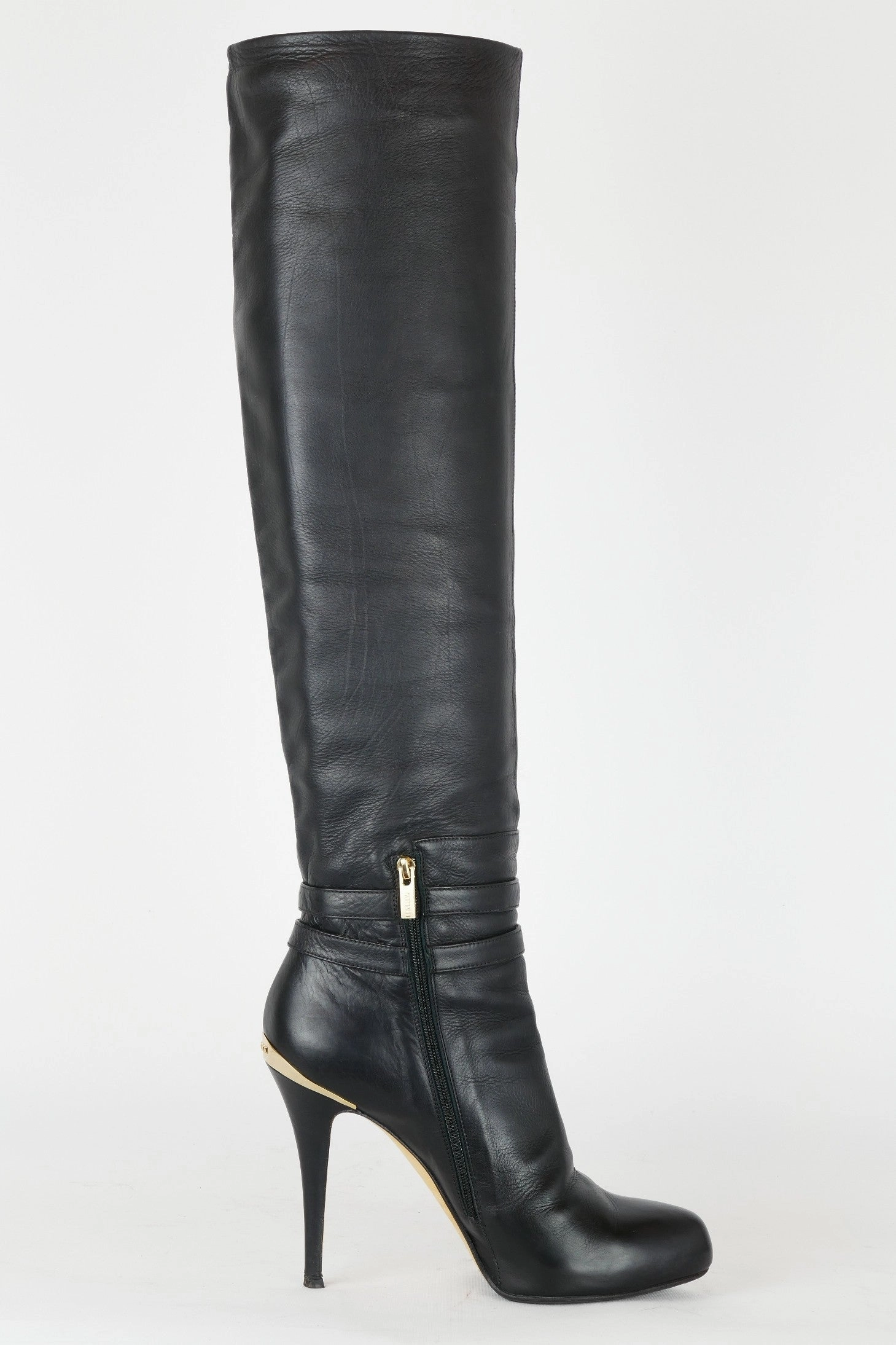 Hohe Stiefel Leder schwarz Hedda Stiefel