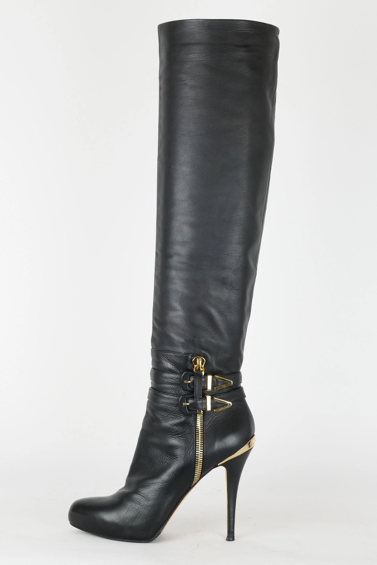 Solidus Stiefel Hohe Stiefel Leder schwarz