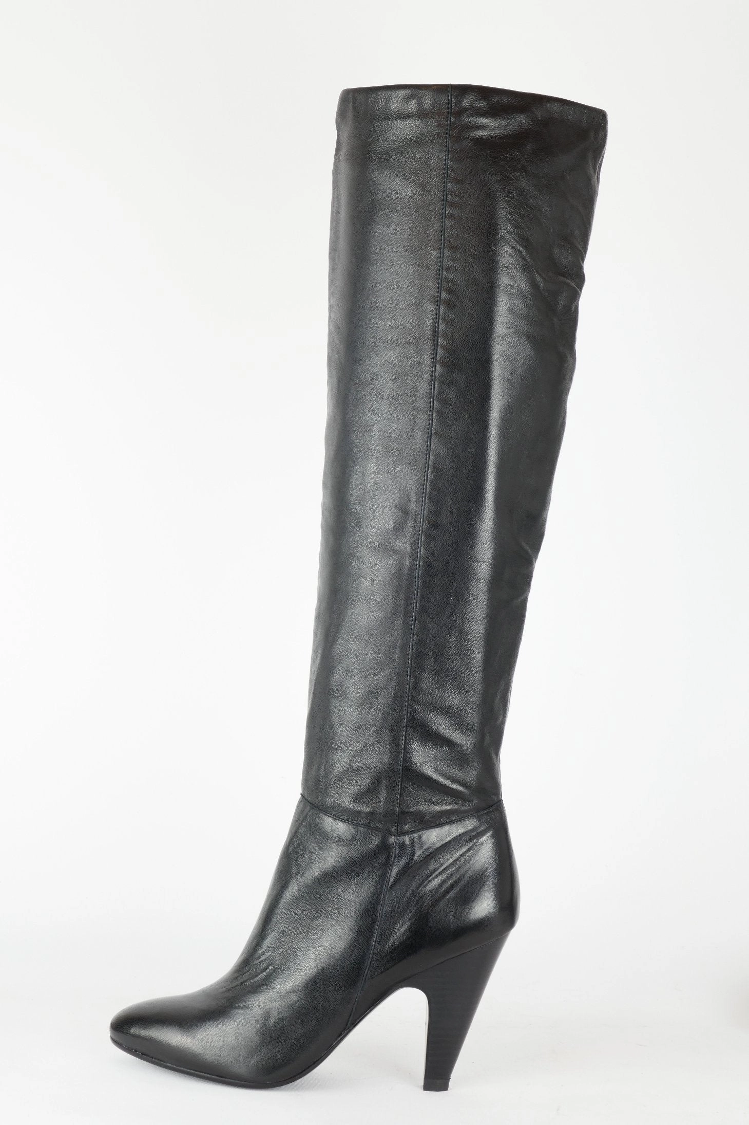 Stiefel Nicht Gefüttert Hohe Stiefel Leder schwarz