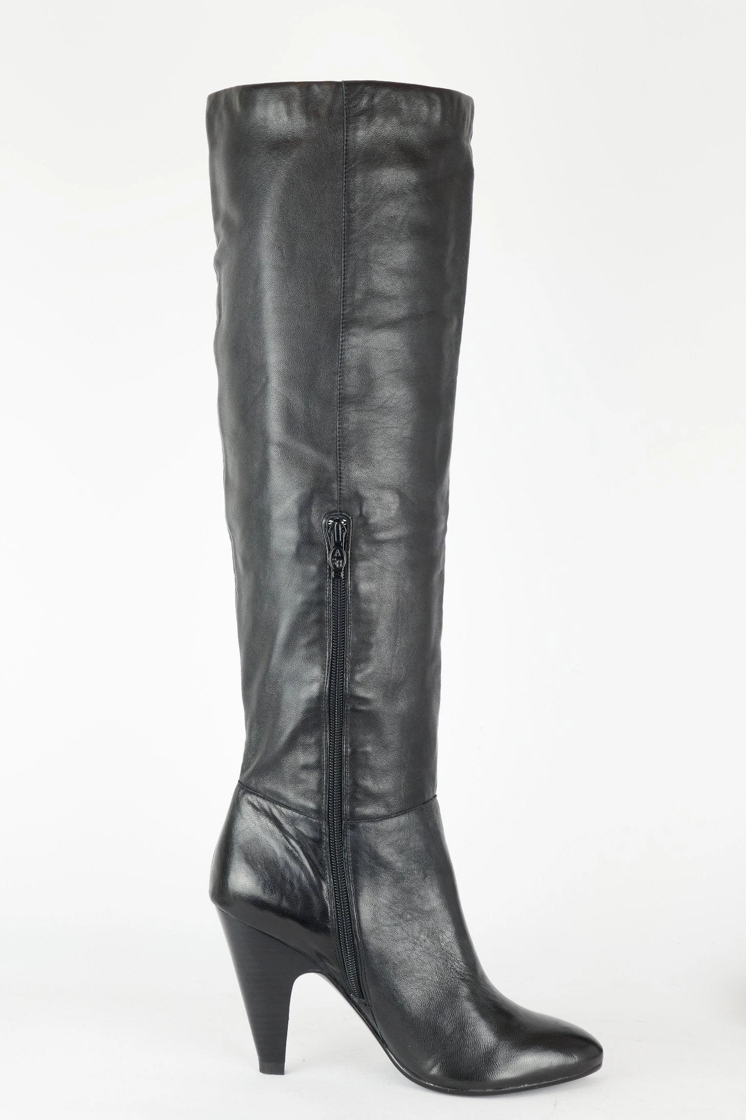 Stiefel Wasserdicht Gefüttert Hohe Stiefel Leder schwarz