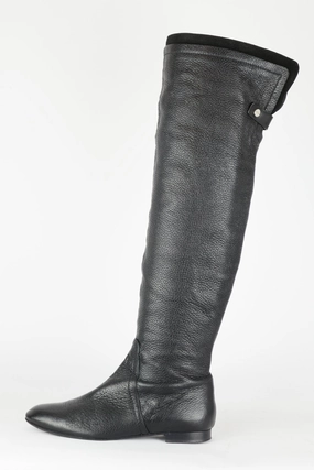 Stiefel Leder Mit Absatz Hohe Stiefel Leder schwarz