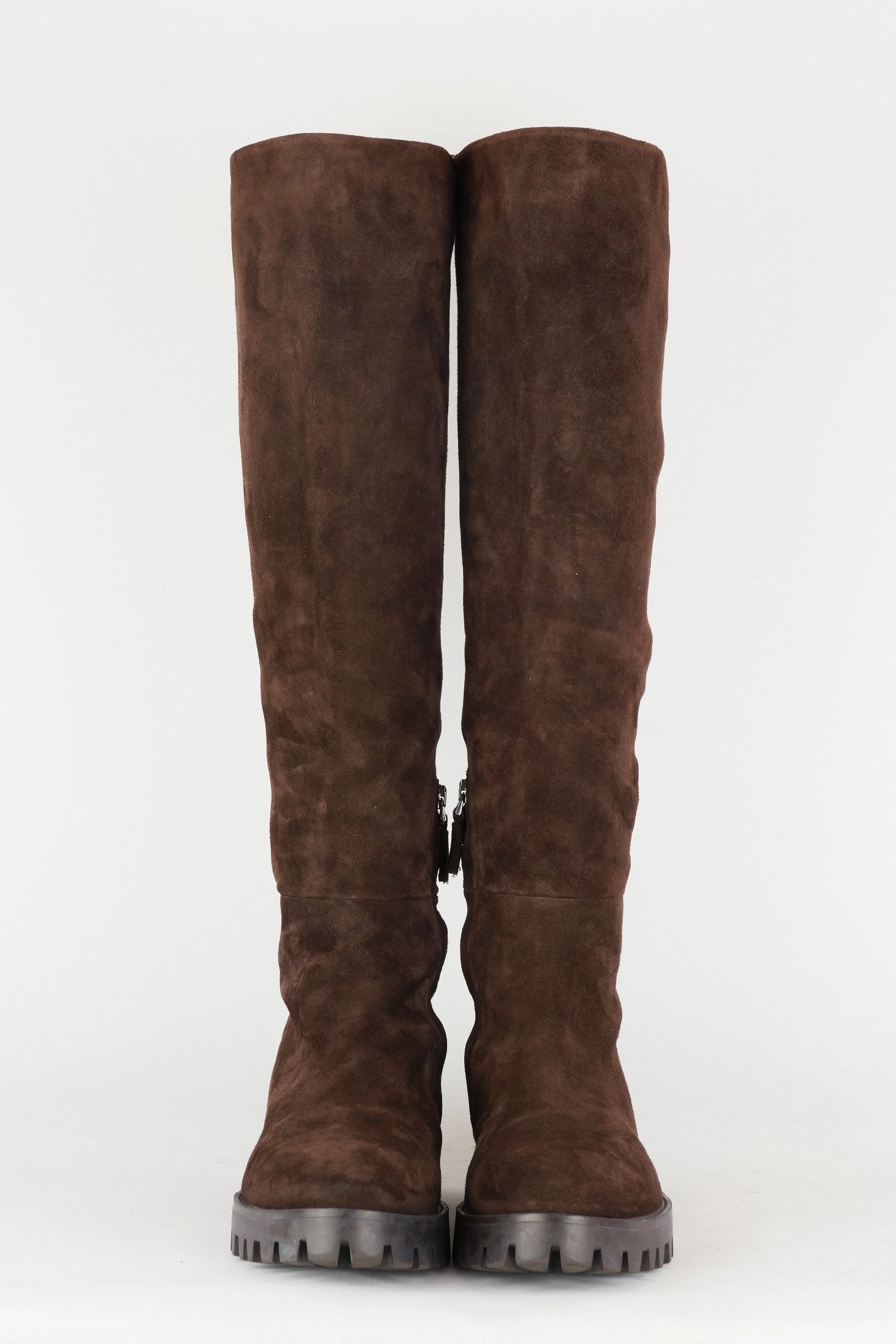 Hohe Stiefel Wildleder dunkelbraun Schneefeste Stiefel