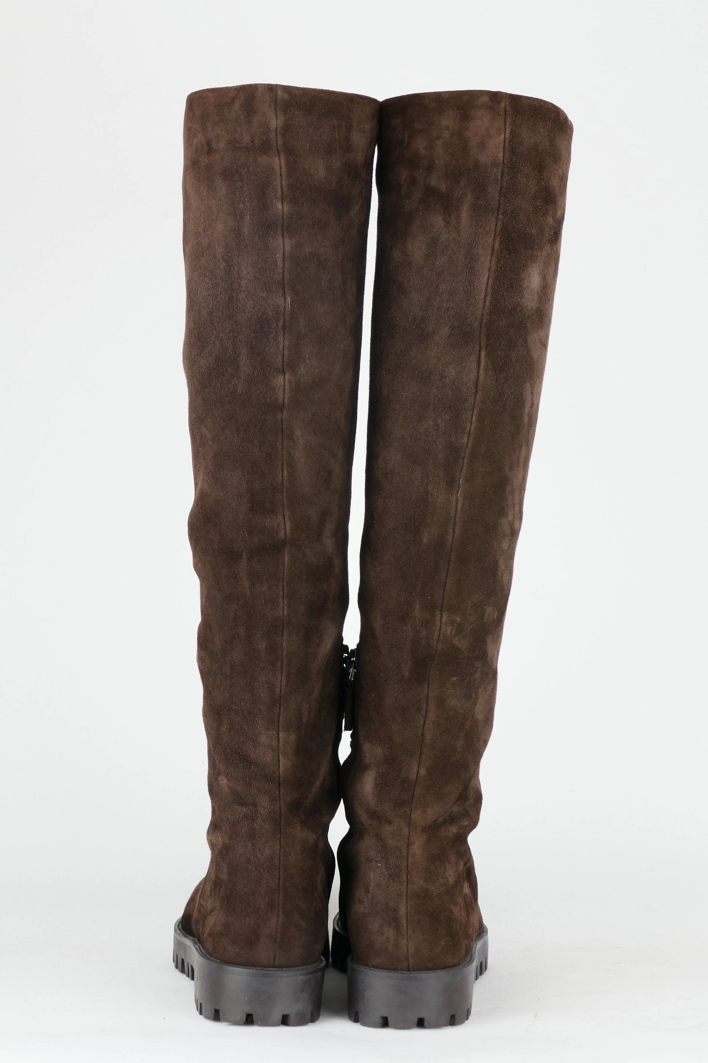 Gamaschen Stiefel Hohe Stiefel Wildleder dunkelbraun